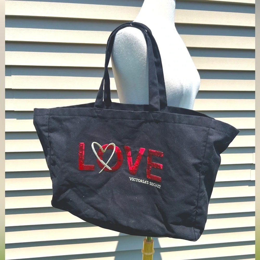 VS Sequins Love Canvas Bag